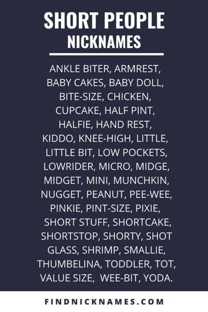 100+ Popular Nicknames for Short People — Find Nicknames Short people