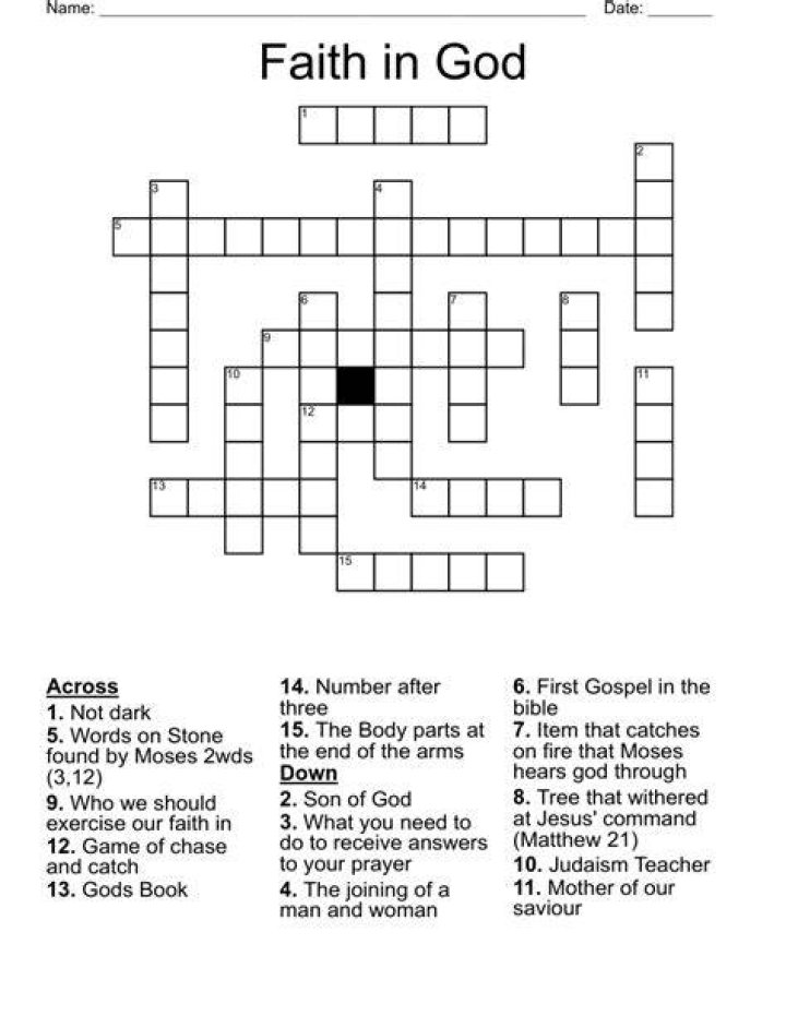 FAITH Crossword WordMint